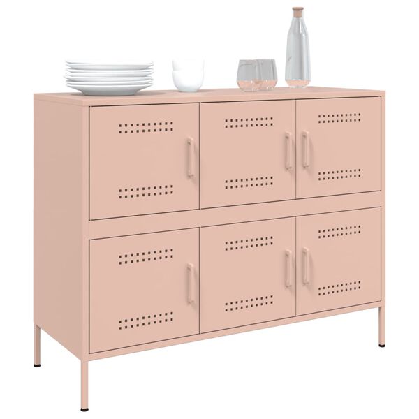 vidaXL Sideboard Pink 100.5x39x79 cm Steel
