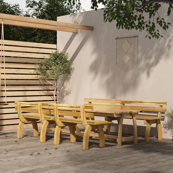 vidaXL 4 Piece Garden Dining Set Impregnated Pinewood