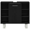 vidaXL Bathroom Furniture Set with Shelf 3 pcs Black 30 x 30 x 99.5 cm