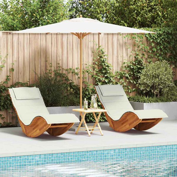 vidaXL Sun Lounger 2 pcs Brown 60 x 154 x 74cm Solid Acacia wood