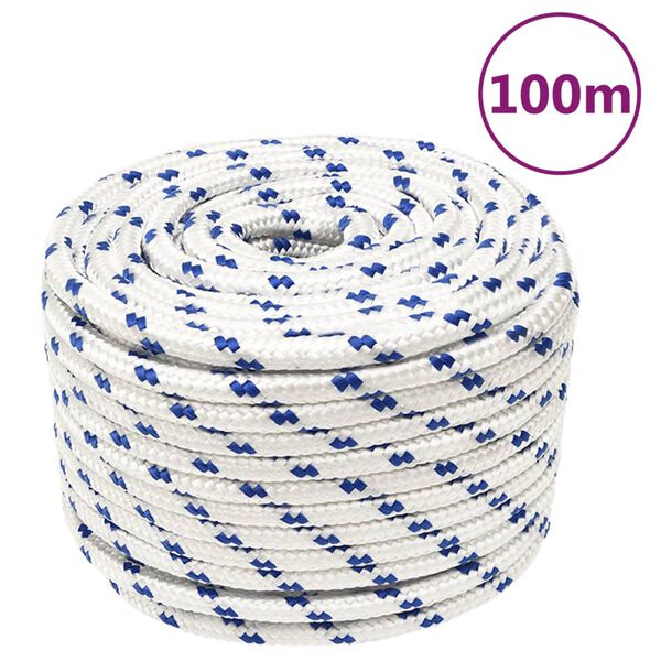 vidaXL Boat Rope White 14 mm 100 m Polypropylene
