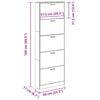 vidaXL White Wooden Shoe Cabinet with 5 Compartments