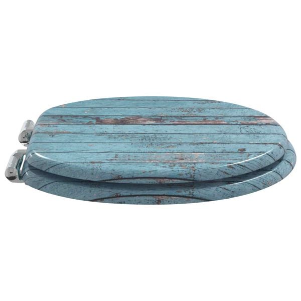 vidaXL Toilet Seat 2 pcs Blue 43.8 x 37.8 cm MDF board