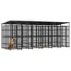 vidaXL Outdoor Dog Kennel with Roof Steel 11.06 m&sup2;