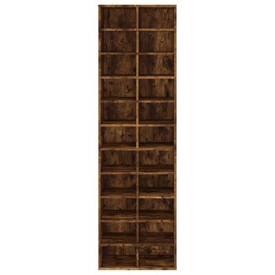 vidaXL Shoe Cabinet Smoked Oak 54x34x183 cm Engineered Wood