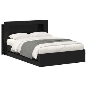 vidaXL Bed Frame with Storage Black 150 x 200 cm Engineered Wood
