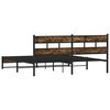 vidaXL Metal Bed Frame without Mattress Smoked Oak 183x213 cm