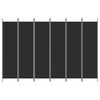 vidaXL 6-Panel Room Divider Black 300x200 cm Fabric