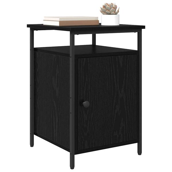 vidaXL Bedside Cabinet Black oak 40 x 42 x 60cm Engineered Wood
