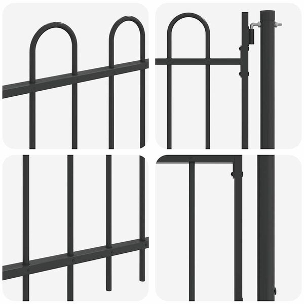 vidaXL Fence Gate Grey 100 x 75 cm Powder coated steel