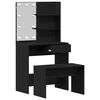 vidaXL LED Dressing Table Set 2 pcs Black Oak Engineered Wood