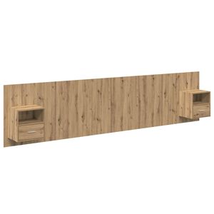 vidaXL Headboard with Cabinet 3 pcs Artisan Oak Engineered Wood