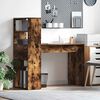 vidaXL Desk with Shelf Smoked Oak 113 x 54 x 120 cm Engineered Wood