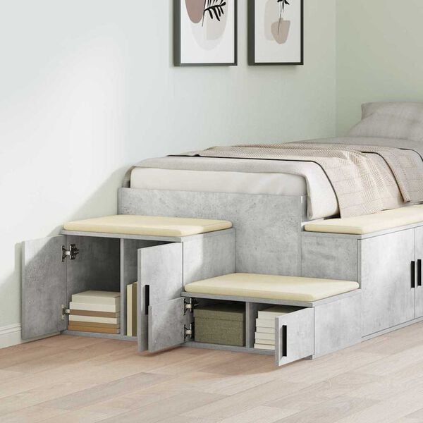 vidaXL Storage Cabinet 2 pcs Concrete Grey 108 x 41 x 40 cm