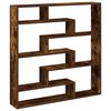 vidaXL Wall Cube Shelf 7 Compartments Smoked Oak Engineered Wood