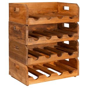vidaXL Wine Racks 4 pcs for 16 Bottles Solid Mahogany Wood