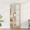 vidaXL Sliding Door Natural 61 x 198.5 cm Solid Pine Wood and Glass