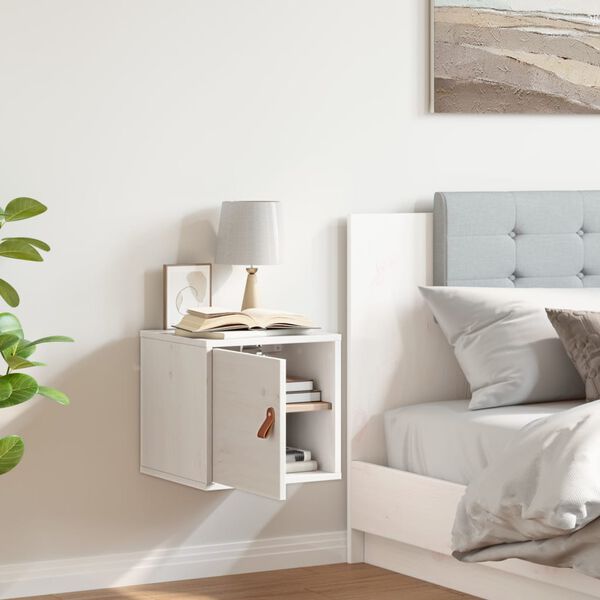 vidaXL Wall Cabinet White 31.5x30x30 cm Solid Wood Pine