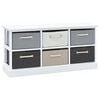 vidaXL Storage Bench | White, Grey, Black, Beige | Paulownia wood, MDF | Medium