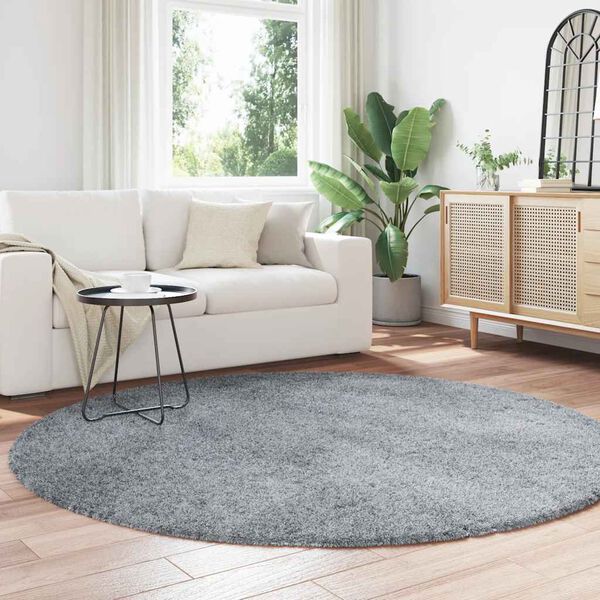 vidaXL Shaggy Rug High Pile NAVARRA Light Grey 200x200 cm Polyester