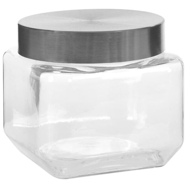 vidaXL Storage Jars with Silver Lid 6 pcs 800 ml