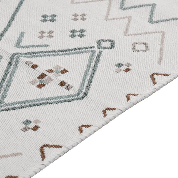 vidaXL Rug Beige and Blue 100x200 cm Cotton