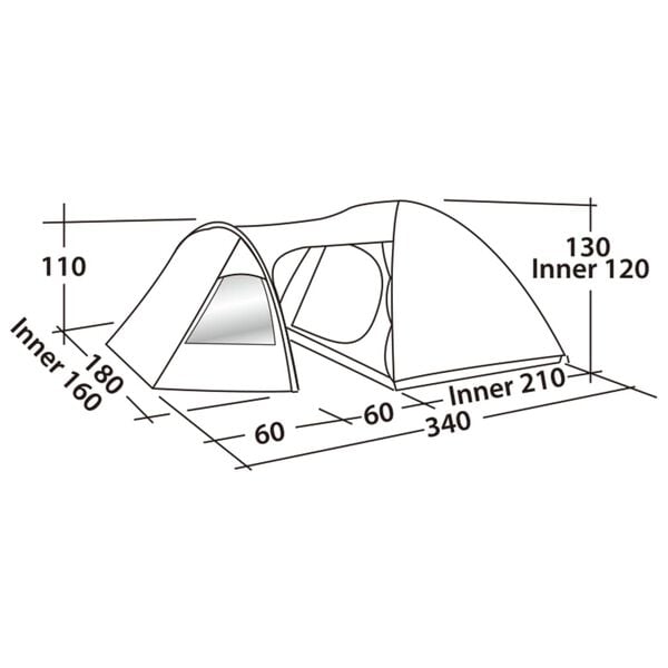 Easy Camp Tent Blazar 300 3-persons Rustic Green