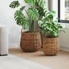 vidaXL Planter Basket with Storage 2 pcs Brown Lacak Rattan