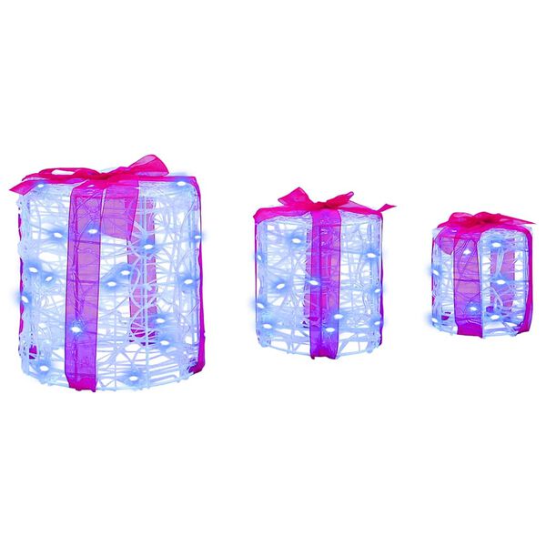 vidaXL Gift Box Decoration 3 pcs Blue 20 x 20 x 21 cm Acrylic