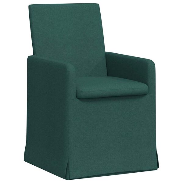 vidaXL Dining Chairs 2 pcs Dark green 57 x 67 x 95 cm Fabric