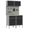 vidaXL Work Cabinet Set with Drawer with Shelf with Storage 8 pcs Grey