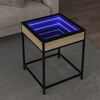 vidaXL Coffee Table with Infinity LED Sonoma Oak 40x40x51 cm