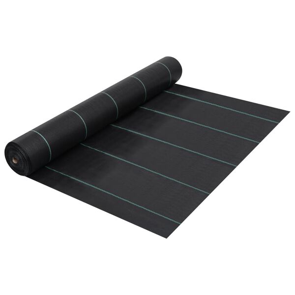 vidaXL Weed & Root Control Mat Black 2x50 m PP
