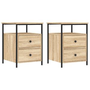 vidaXL Bedside Cabinets 2 pcs Sonoma Oak 44x45x60 cm Engineered Wood