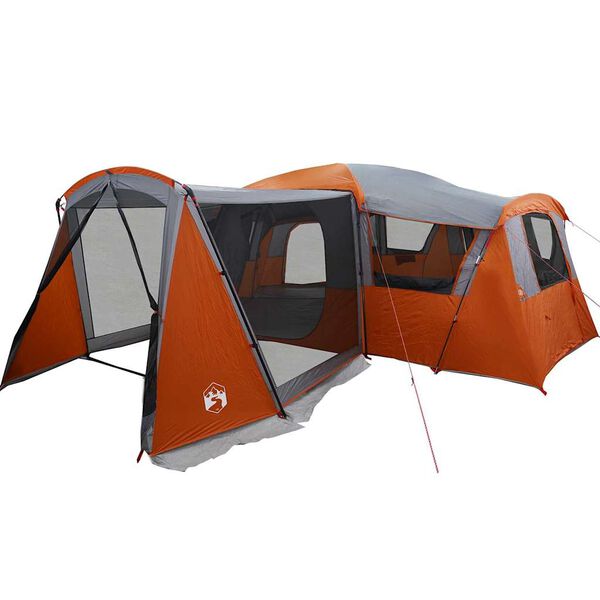 vidaXL Family Tent with Roof Grey and Orange 745 x 700 x 217 cm