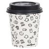 vidaXL Coffee Paper Cups with Lids 200 ml 100 pcs White and Black
