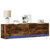 vidaXL TV Wall Cabinet with LED Lights Smoked Oak 140x31x38 cm