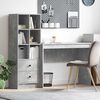 vidaXL Desk with Drawer 2 pcs Concrete Grey