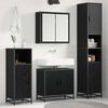 vidaXL Bathroom Furniture Set 3 pcs Black Oak Engineered Wood