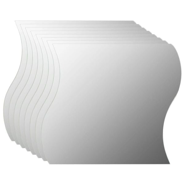 vidaXL Wall Mirrors 8 pcs 20x20 cm Wave Glass