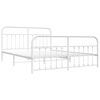 vidaXL Metal Bed Frame without Mattress with Footboard White 160x200cm