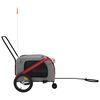 vidaXL Pet Bike Trailer Red and Grey Oxford Fabric and Iron