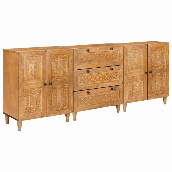 vidaXL Sideboard 3 pcs Brown 60 x 33 x 75 cm Solid mango wood