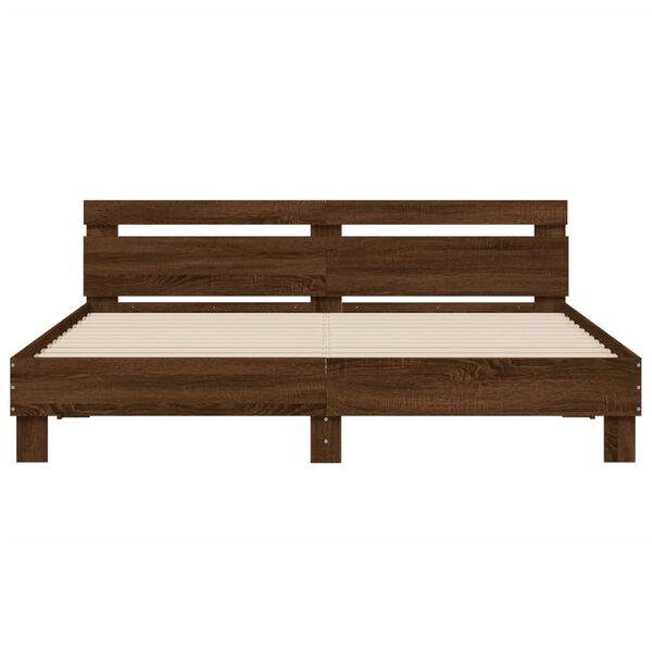 vidaXL Bed Frame without Mattress Brown Oak 200x200 cm