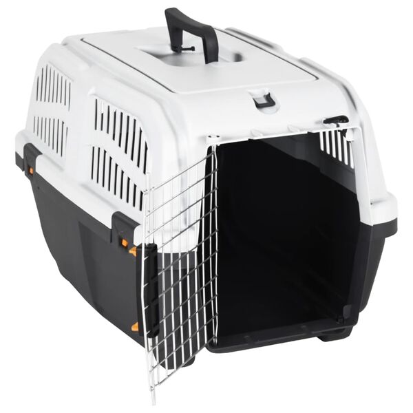 vidaXL Pet Carrier with Metal Door 60x40x39 cm Polypropylene