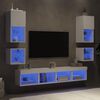 vidaXL 8 Piece TV Wall Units with LED White Engineered Wood