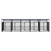 vidaXL Outdoor Dog Kennel with Roof Steel 9.38 m&sup2;