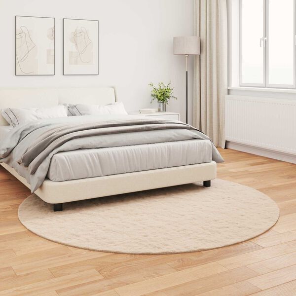 vidaXL Faux Rabbit Fur Rug Olite Taupe &Oslash; 200 cm Polyester
