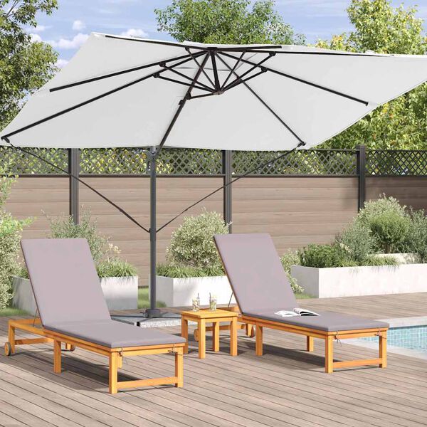 vidaXL Cantilever Roma Parasol Beige and Black 352 x 251 x 260 cm