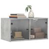 vidaXL Wall Cabinet with Glass Doors Concrete Grey 68.5x37x35 cm
